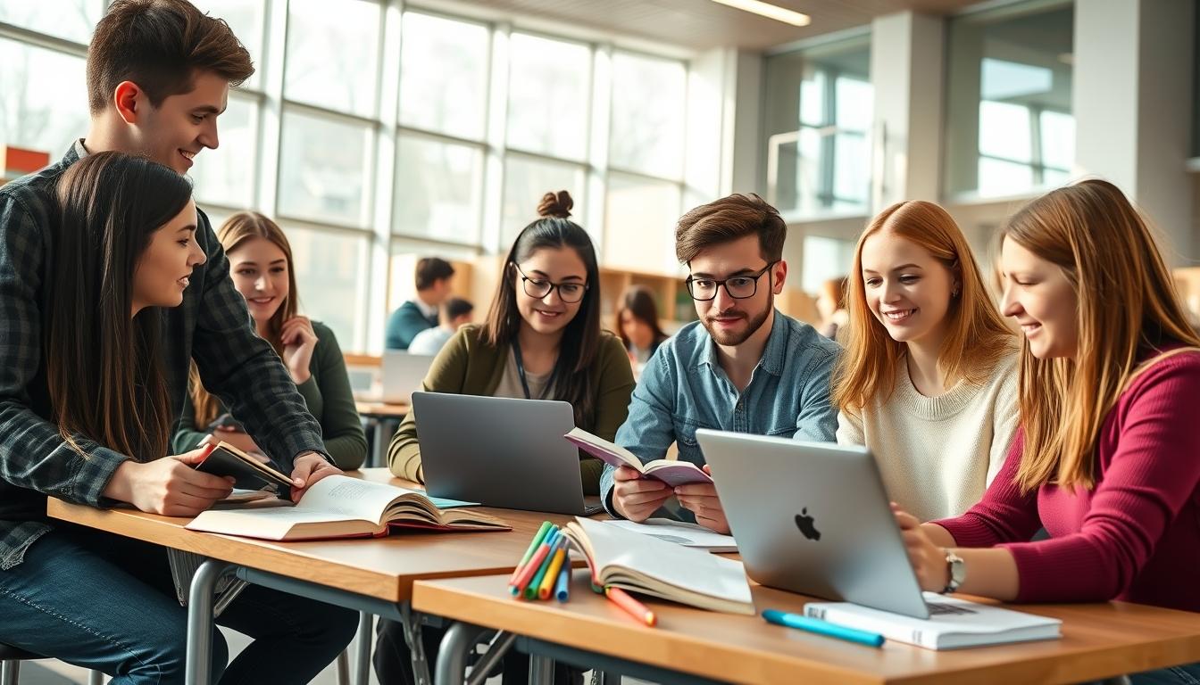 Students working in research laboratory